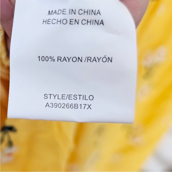 Yellow Floral Smocked Baby Doll Dress - Picture 4 of 7